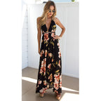 Women's Sleeveless Printed Halter Maxi Skirt-HighTouch