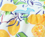 Blended Linen Printing Midi Skirt Dress |Plants & Flowers Pattern-HighTouch