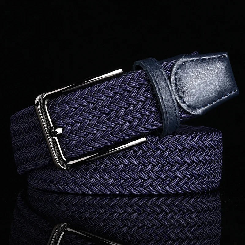 Men's Braided Leather Belt with Cowhide