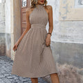 Women's Plaid One-Step Skirt – Casual Elegant Khaki Mini Dress-HighTouch