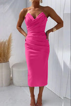 Women's Sleeveless Slit Solid Color Dress-HighTouch