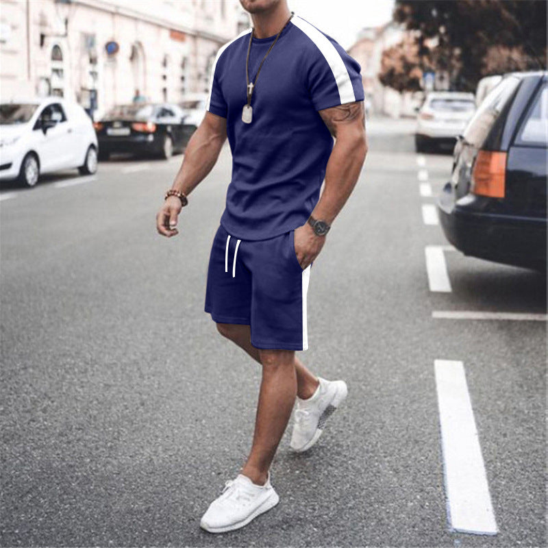 New Men's Short Sleeve Shorts Athletic Suit-HighTouch