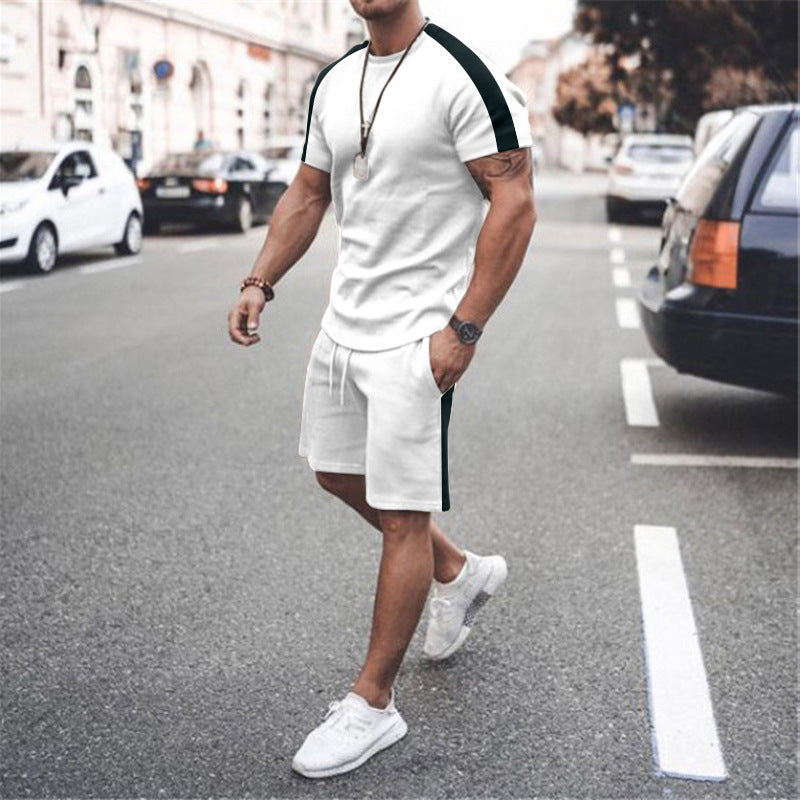 New Men's Short Sleeve Shorts Athletic Suit-HighTouch