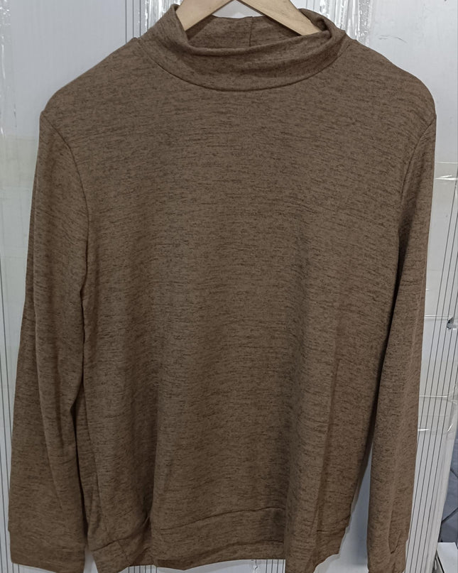 Maglione a maniche lunghe lavorato a maglia a tinta unita da donna