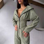 Women’s Streetwear Zipper Waist Jacket – Hipster Style-HighTouch