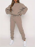 Ribbed Two-Piece Lounge Set for Women – Sweatshirt & Joggers