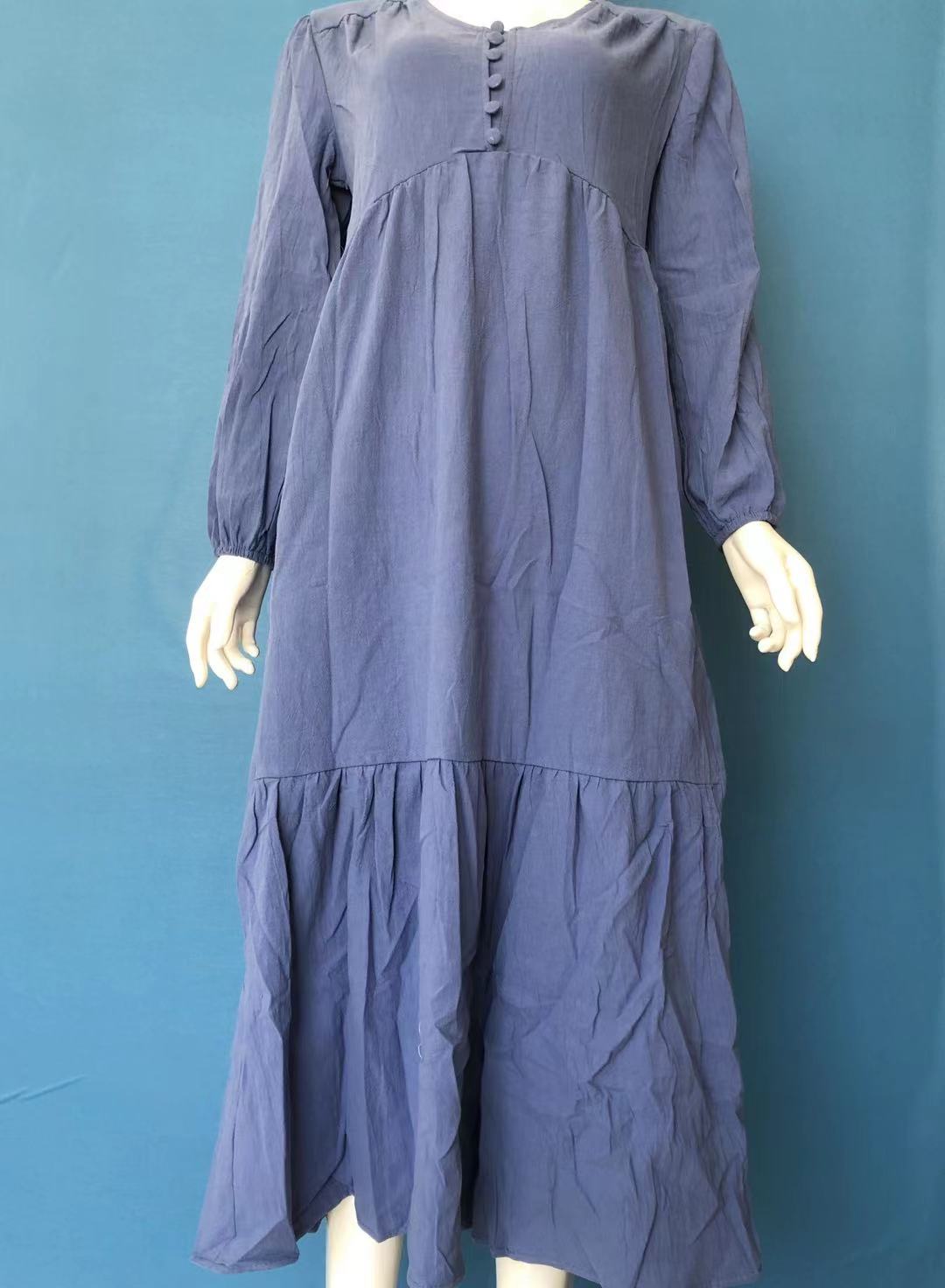 Cotton Linen Dress – Breathable Solid Color Collection-HighTouch