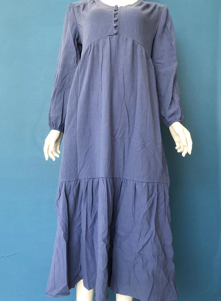Cotton Linen Dress – Breathable Solid Color Collection-HighTouch