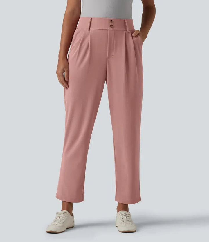 Halara Flex High Waisted Tapered Waffle Work Pants with Pockets