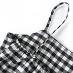 Women's Sling Plaid Midiskirt – Sweet Cotton A-Line Skirt-HighTouch