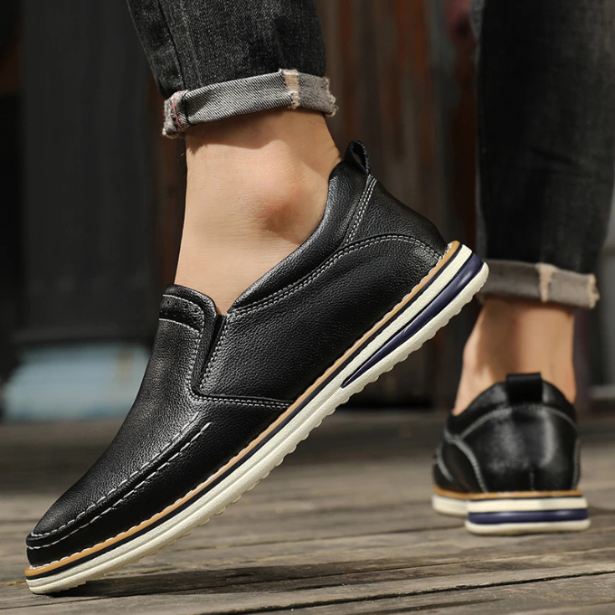Men's Leather Moccasin Loafers – Cooper