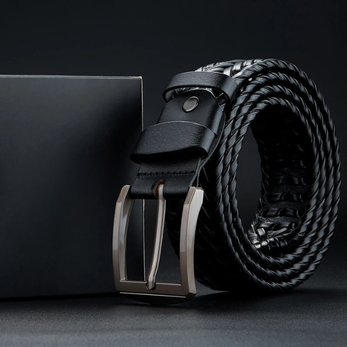 Men's Braided Cowhide Leather Belt