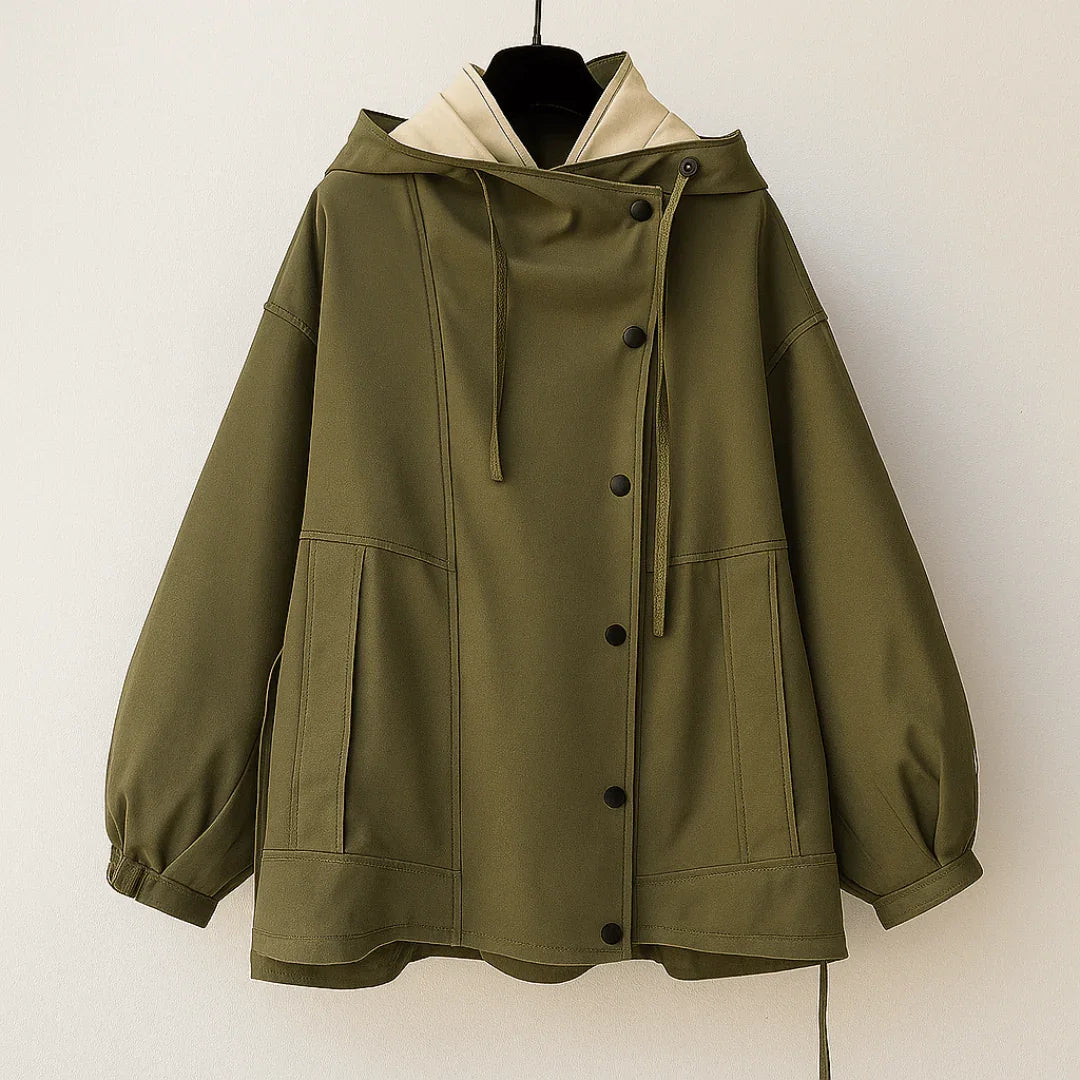 Women’s Drape Windbreaker Jacket for Everyday Wear