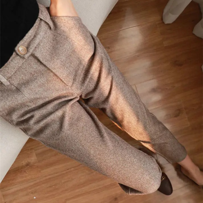 Men's Herringbone Wool Trousers – Tailored Fit