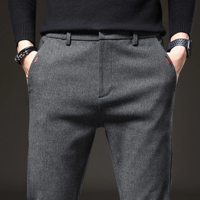 Men's Brushed Fabric Pants for Smart Casual Style