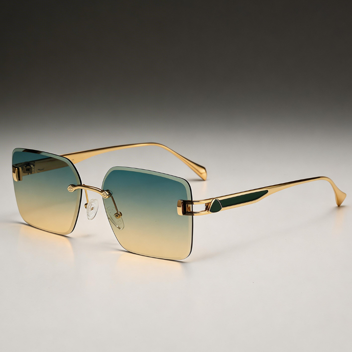 Women's Oversized UV400 Rimless Square Sunglasses