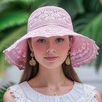 Brianna | Elegant wide-brimmed folding sun hat-HighTouch