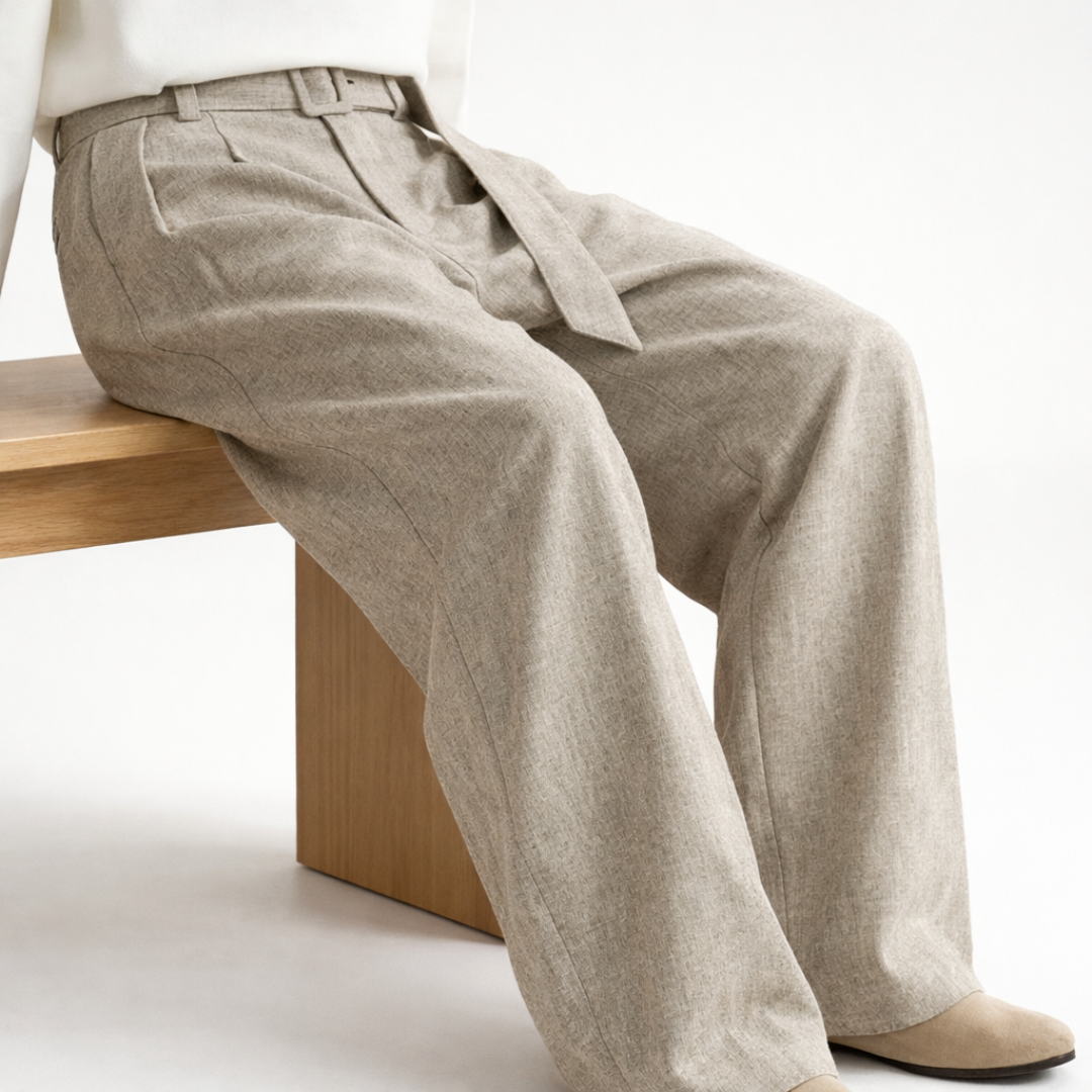 Men's Wide-Leg Wool Trousers – Tailored Comfort