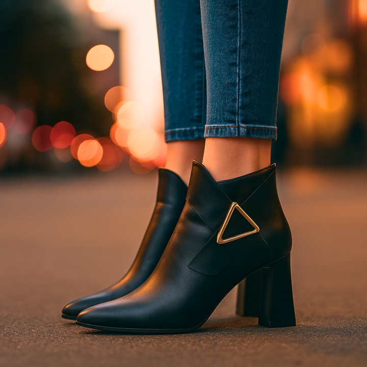 Women's Ankle Boots – Pointed Toe Block Heel