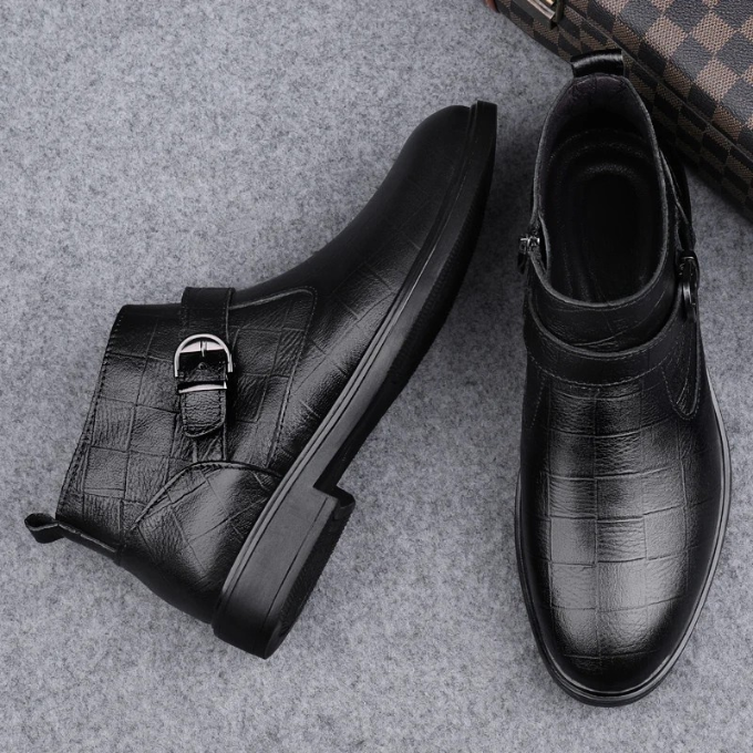 Men's Leather Zip Boots – Braxton