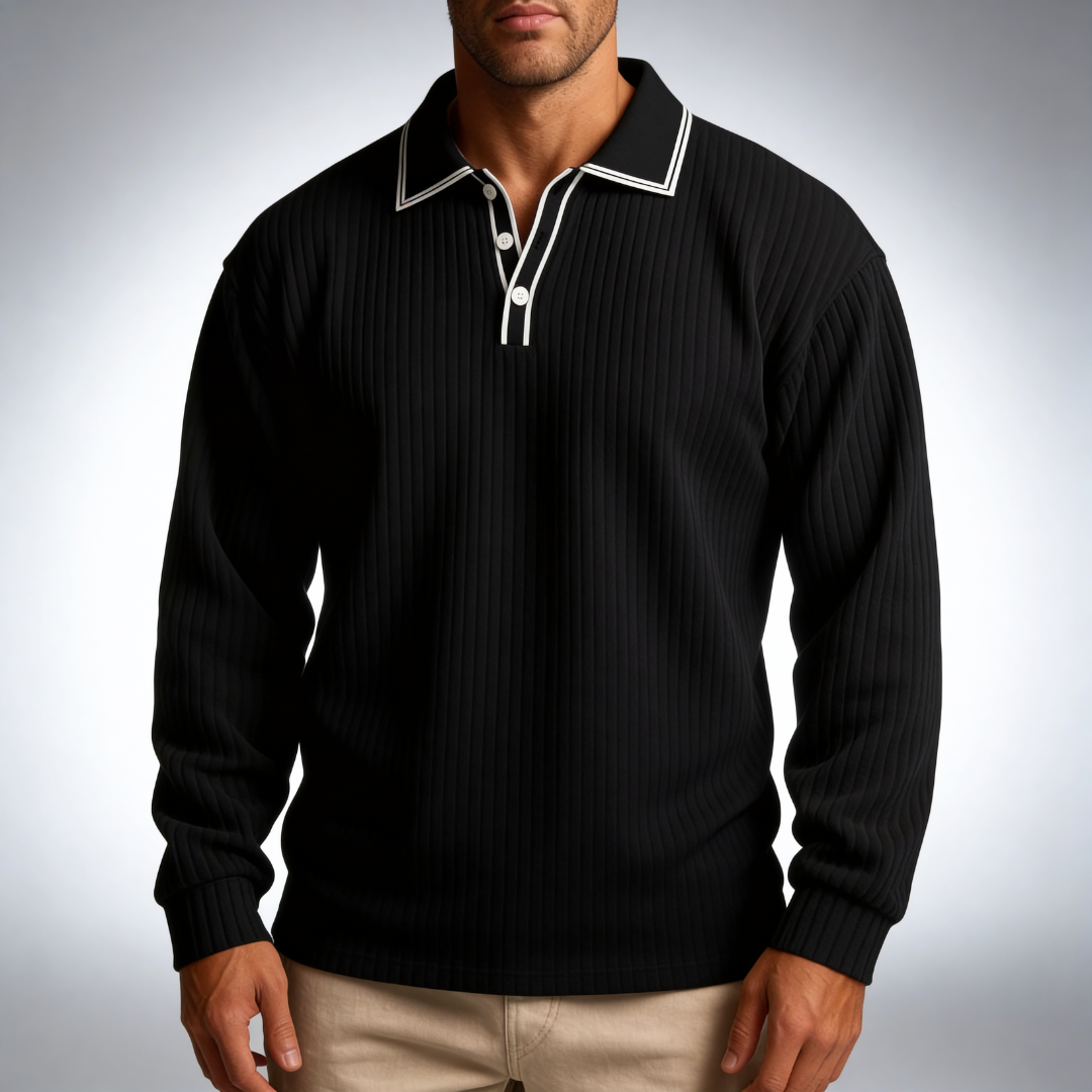 Men's Long Sleeve Polo Shirt – Lightweight & Breathable