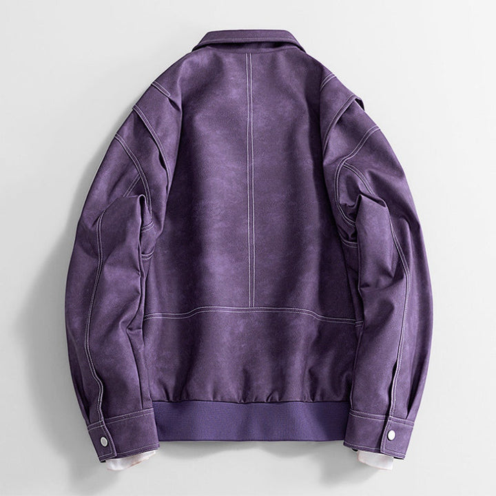 Men's Vegan Leather Bomber Jacket