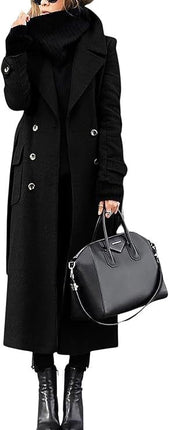 Women’s Thick Wool Extended Coat – Long Warm Winter Overcoat