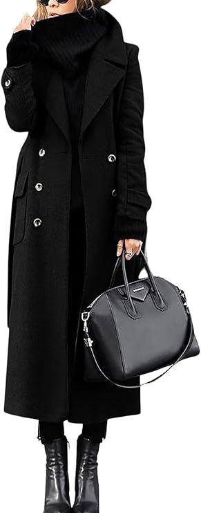 Women’s Thick Wool Extended Coat – Long Warm Winter Overcoat