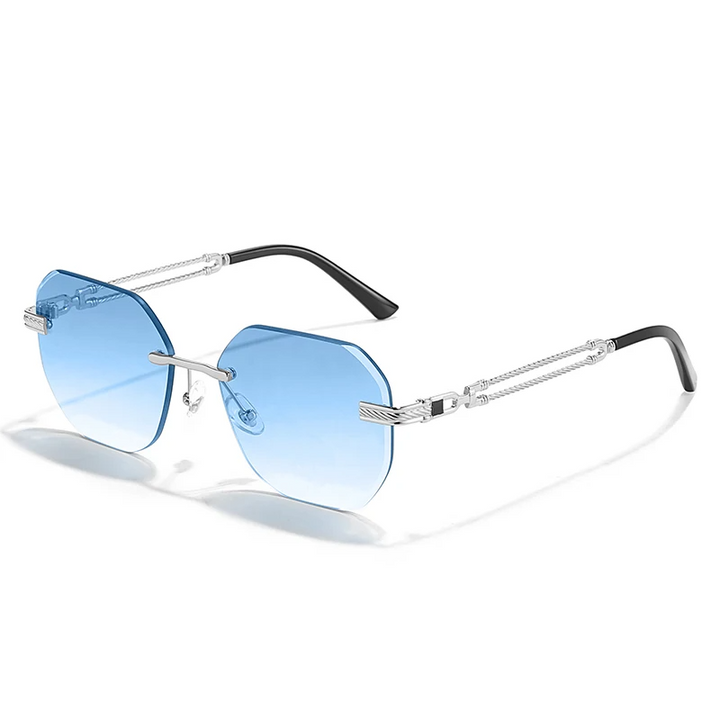 Chainlink Rimless Sunglasses Lightweight UV Style
