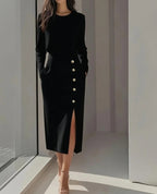 Women’s Dress | Sleeveless Side Button Midi-HighTouch
