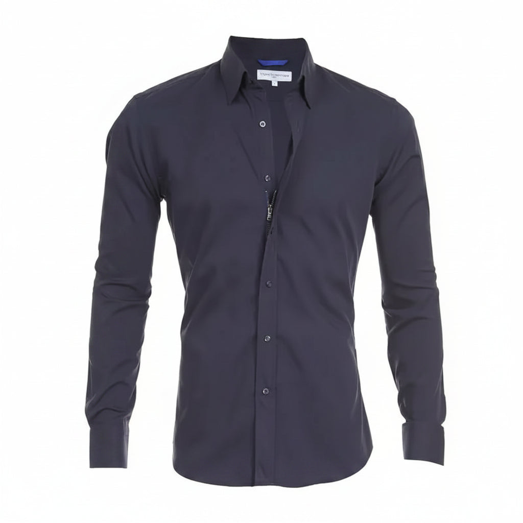 Men’s Slim Fit Long Sleeve Shirt – Comfortable Stretch Cotton-HighTouch