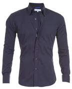Men’s Slim Fit Long Sleeve Shirt – Comfortable Stretch Cotton-HighTouch