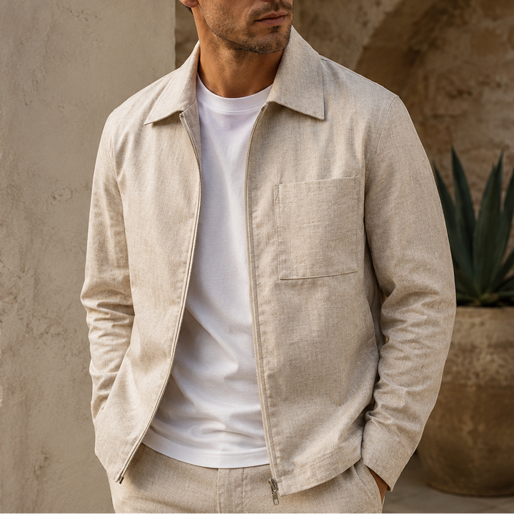 Men's Classic Zip Bomber Jacket - Casual Lightweight Coat