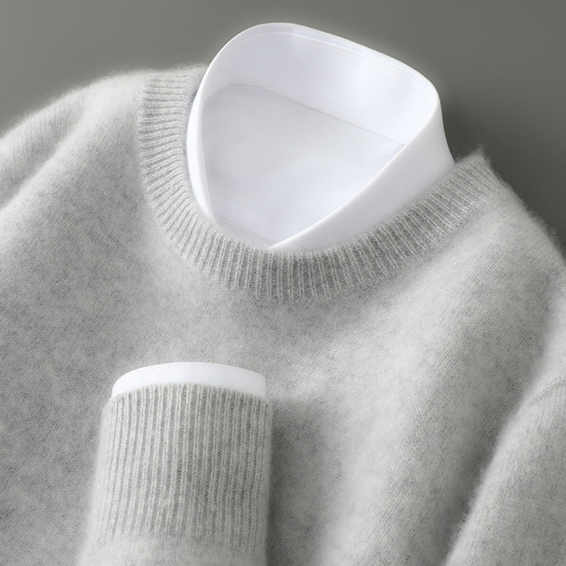 Men’s Thickened Half-High Collar Pullover – Loose Knit Sweatshirt-HighTouch