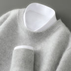 Men’s Thickened Half-High Collar Pullover – Loose Knit Sweatshirt-HighTouch