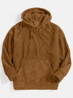 Men’s Corduroy Hoodie Jacket Plus Size-HighTouch
