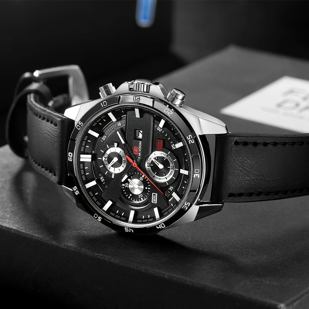 Men's Chronograph Leather Watch – Maverick