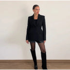Plus Size Black Suit Coat-HighTouch