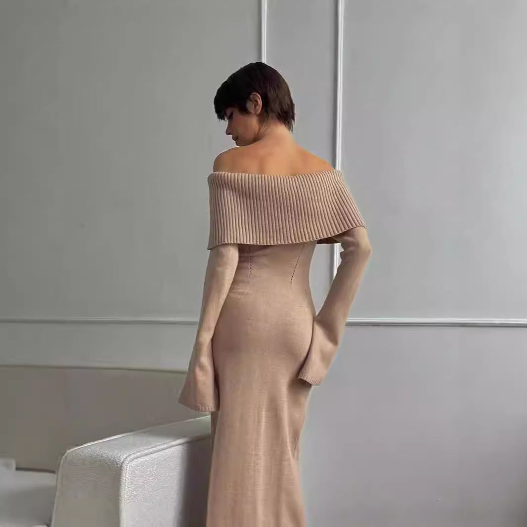 Off-Shoulder Knitted Dress UK-HighTouch