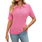 Sweater V-neck Knitted Pullover-HighTouch