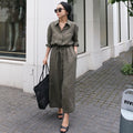 New Style Cotton Shirt Dress Commuting Large Swing Long Skirt-HighTouch