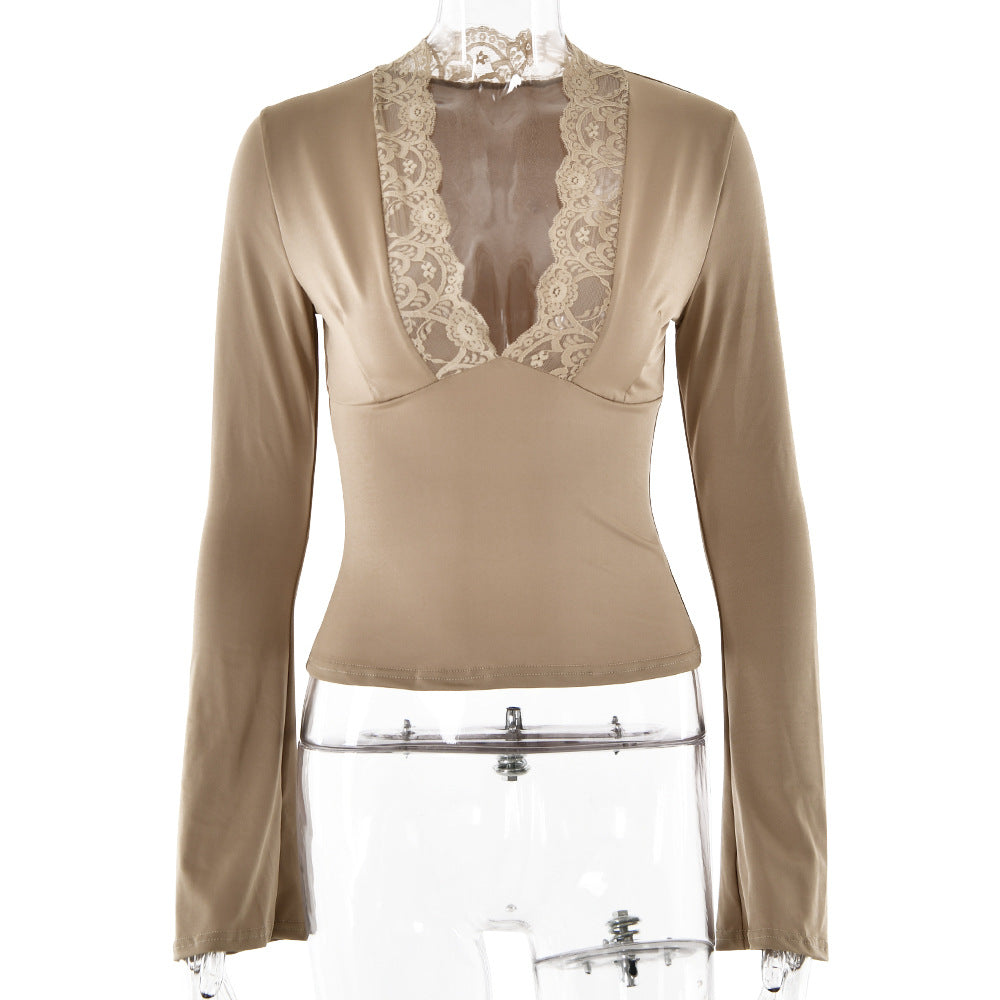 Bottoming Shirt – Long Sleeve Slim Fit V-Neck-HighTouch