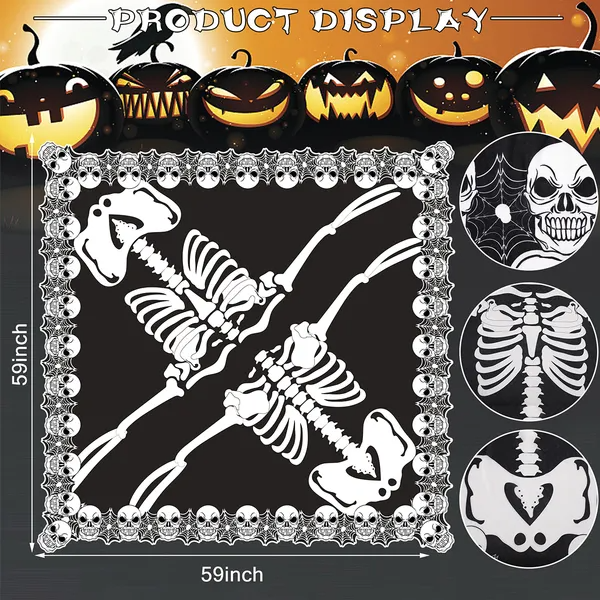Halloween Skeleton Poncho – Skull & Bones Lace Cape