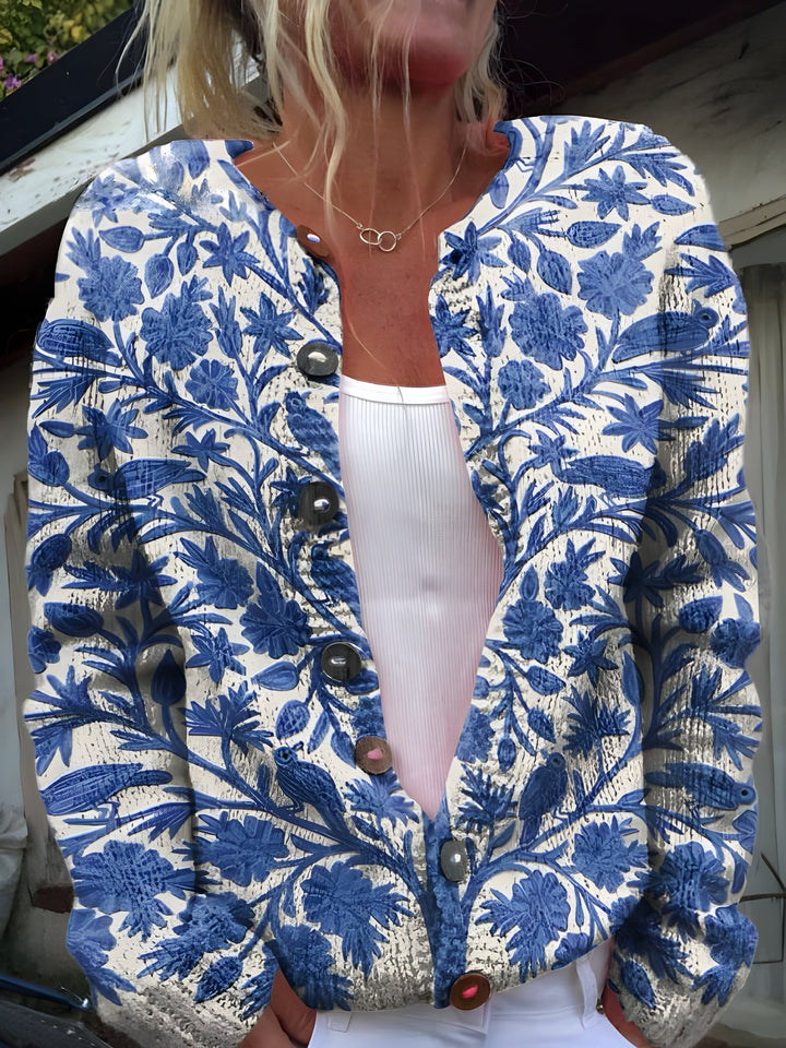 Women's Floral Button Front Cardigan Resort Vacation Top