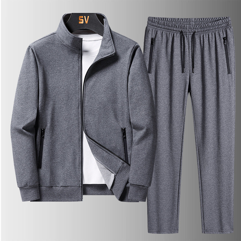 Men’s Casual Sports Tracksuit Set – Long Sleeve Coat & Trousers-HighTouch