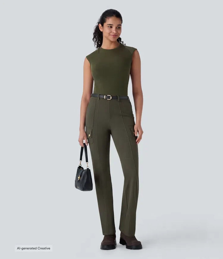 Cargo Pants Women Mid Rise Bootcut Hiking Trousers