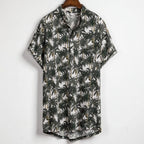 Slim shirt men contrast color printing shirt men-HighTouch