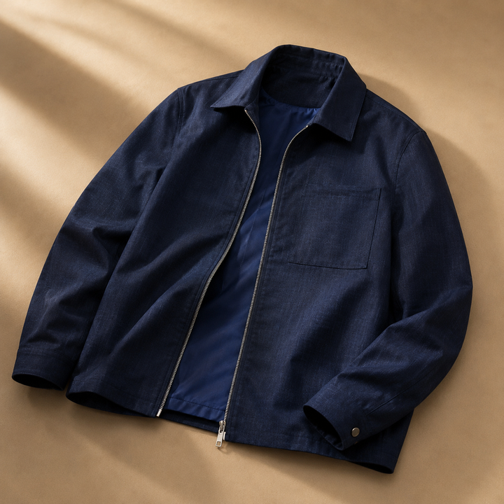 Men's Classic Zip Bomber Jacket - Casual Lightweight Coat
