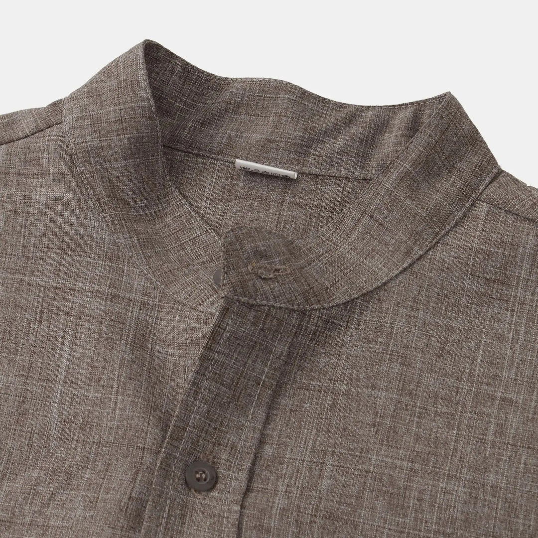 Men's Cotton-Linen Short Sleeve Shirt