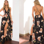 Women's Sleeveless Printed Halter Maxi Skirt-HighTouch